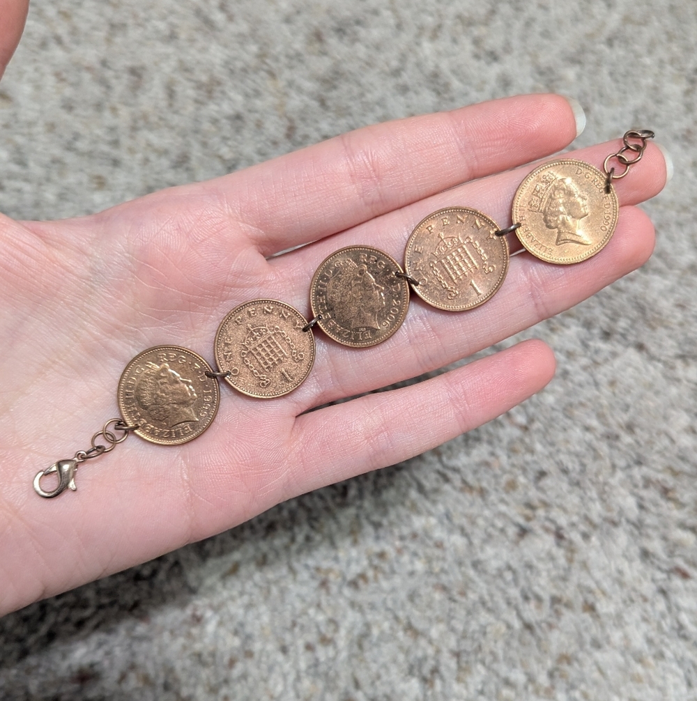 Handmade British Penny Bracelet